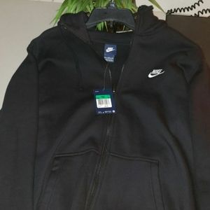 Nike Black w /White Check & Logo Thick Hoodie XL